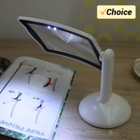 3X Reading Magnifier Large Full Page 180° Rotatable Magnifying Sheet with LED Lights Lightweight For Books Kids Seniors Reading