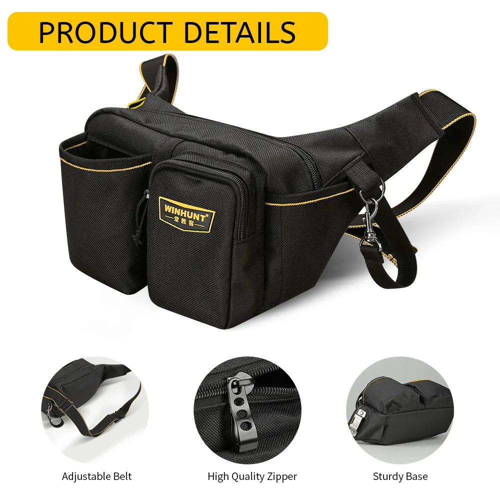1pc Thickened Electrician Tool Waist Bag, Multifunctional Oxford Cloth Wideband Maintenance Tool Bag