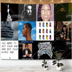 Rapper Meme Tapestry Drake Music Album Wall Art Posters Living Room Aesthetic Painting Bedroom Hippie Tapestries For Bedroom