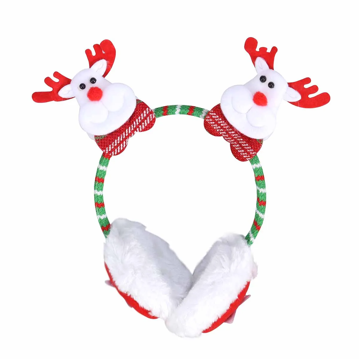 Christmas Elk Ear Warmers One Size Fits Most Adults Comfortable Winter Ear Muffs Holiday Party Outfit Christmas Earmuffs