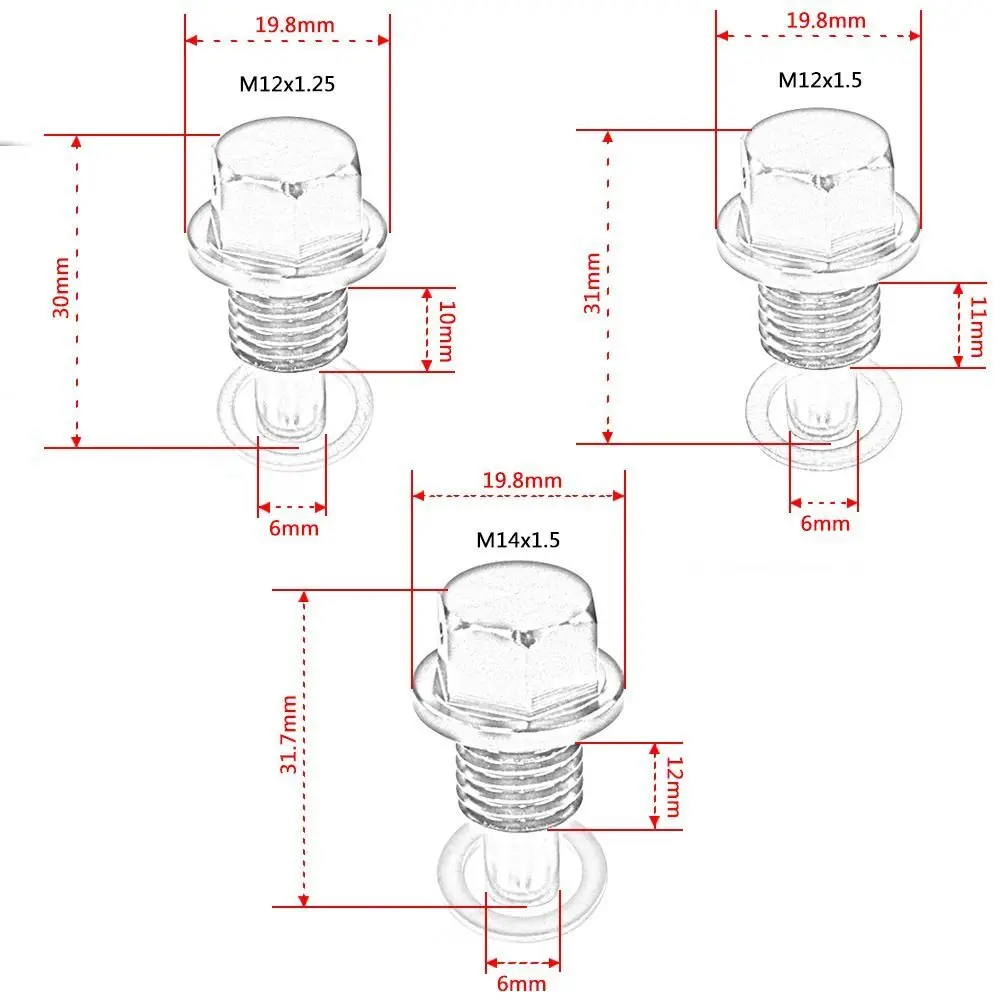 Engine Dress Up Nut Bolt Car Accessories Oil Sump Drain Plug Engine Oil Pan Screw Magnetic Oil Drain Plug Oil Drain Sump Nut