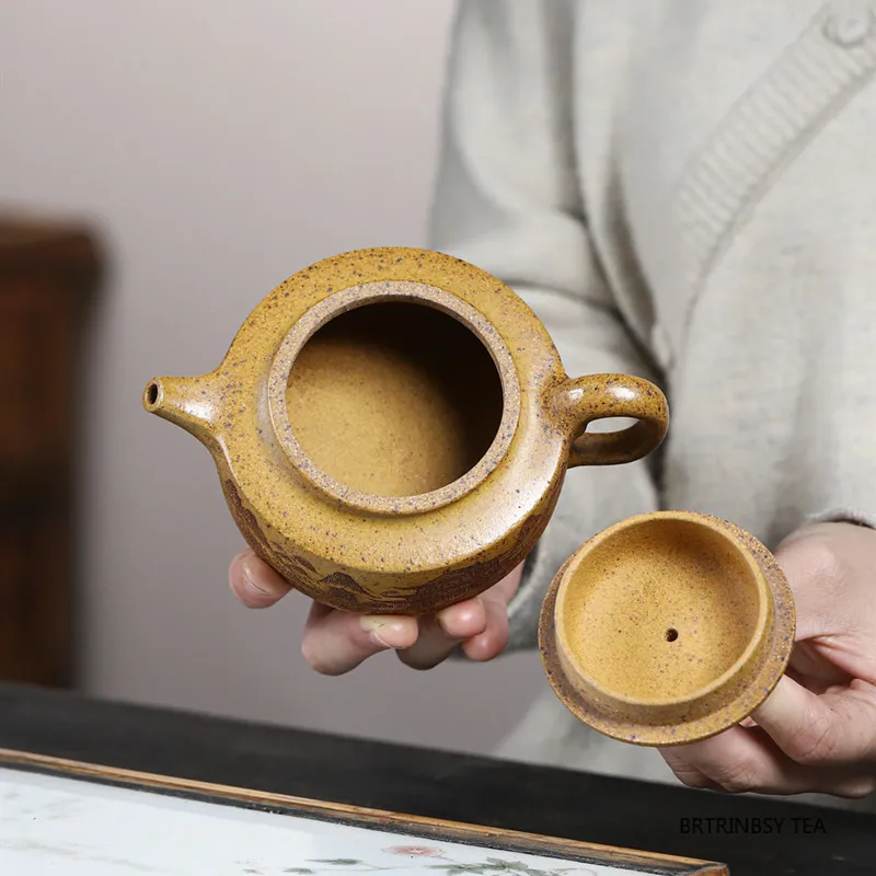 الصينية ييشينغ الأرجواني الطين إبريق الشاي التقليد اليدوية براد شاي الجمال الشاي Infuser غلاية الخام خام Zisha طقم شاي Teaware 220 مللي