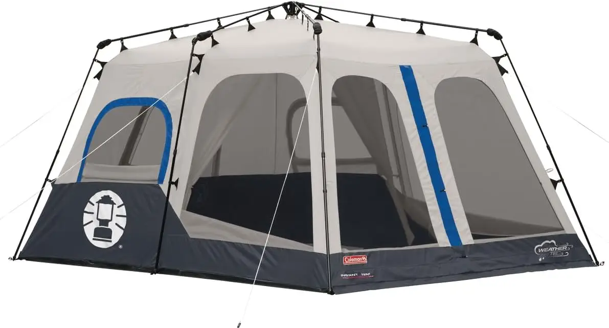 Tent with 1-Minute Setup, 4/6/8/10 Person Instant Tent with Weatherproof Floor, Pre-Attached Poles, Air Vent, & Carry Bag