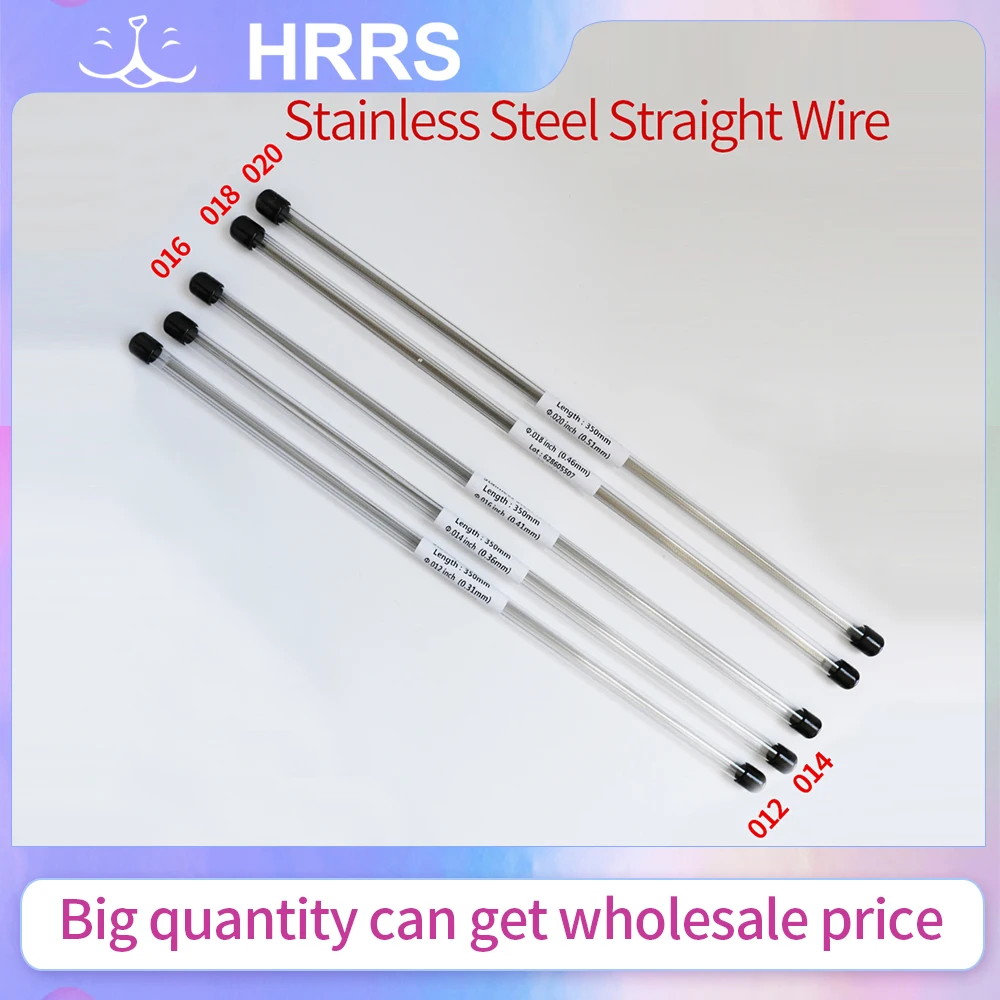 

1Tube 10pcs Orthodontic Dental Stainless Steel Straight Wire Round Rectangle 350mm
