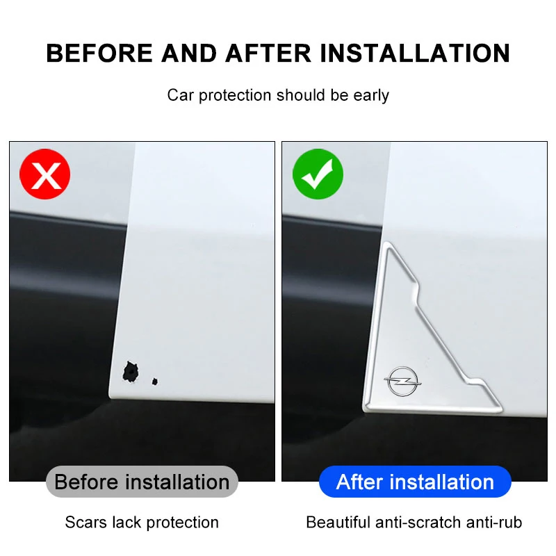 Car Door Corner Anti-collision Covers Protection Stickers For Opel Corsa Astra Mokka Grandland X Crossland Insignia Vivaro Combo view 3