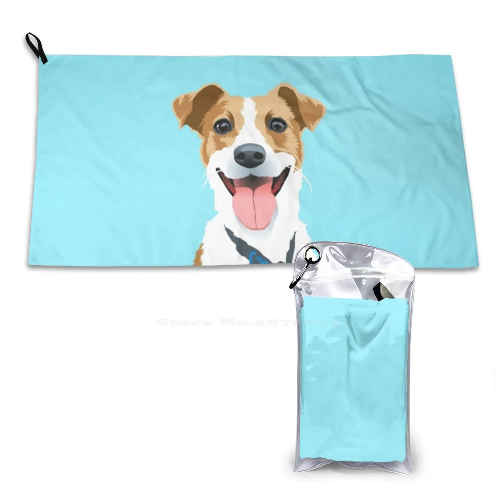 

Bella Soft Towel Quick Dry Beach Towel Pets Vector Animals Dogs Jrt Jack Russell Terrier Kids Children Cute Happy Friendly Sweet