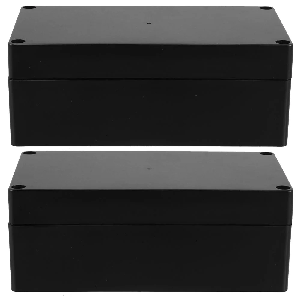 

2 Pcs Waterproof Box Electronic Project Case Portable Junction Enclosure Plastic Electrical Black