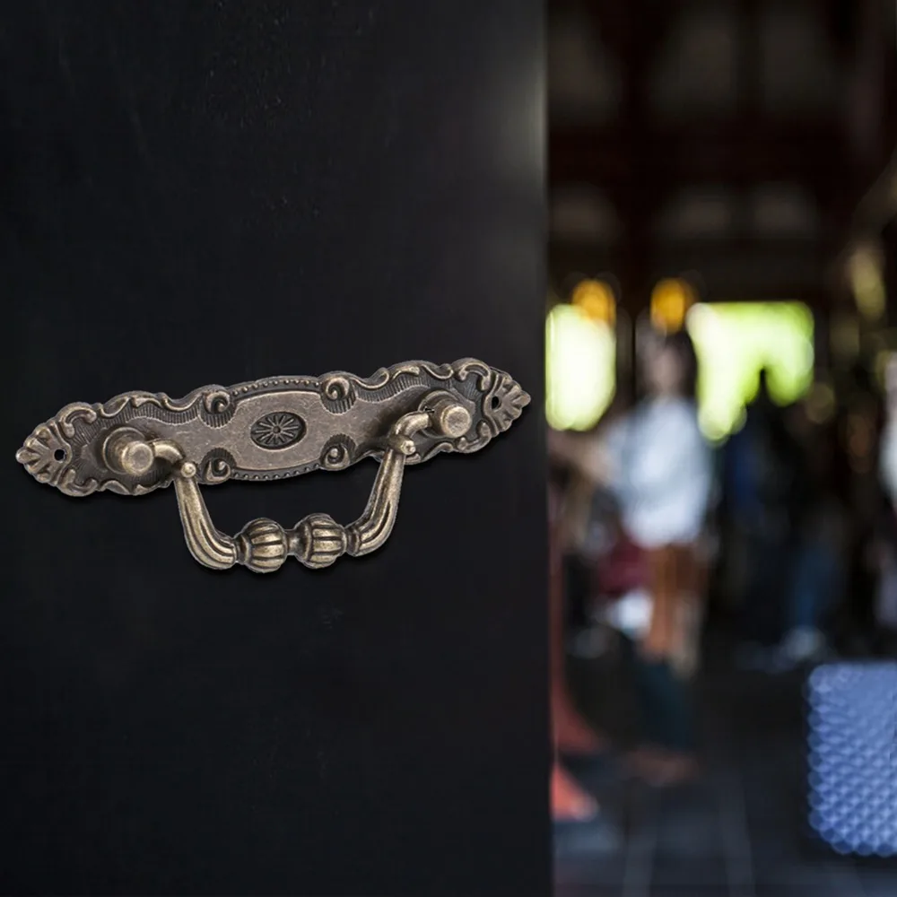 4pcs Vintage 10.5*2cm Cabinet Handles Zinc alloy Lightweight Drawer Pulls Door Handles Dresser