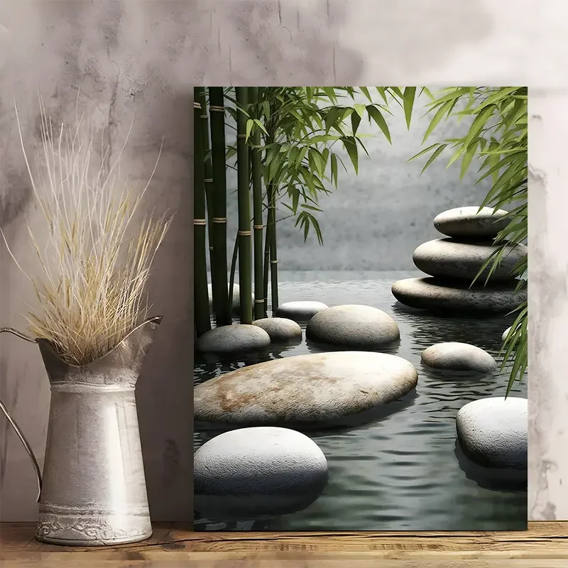Abstract Stone Bamboo Zen Posters And Prints Modern Nordic Home Decor Canvas Painting Wall Art Pictures For Living Room No Frame