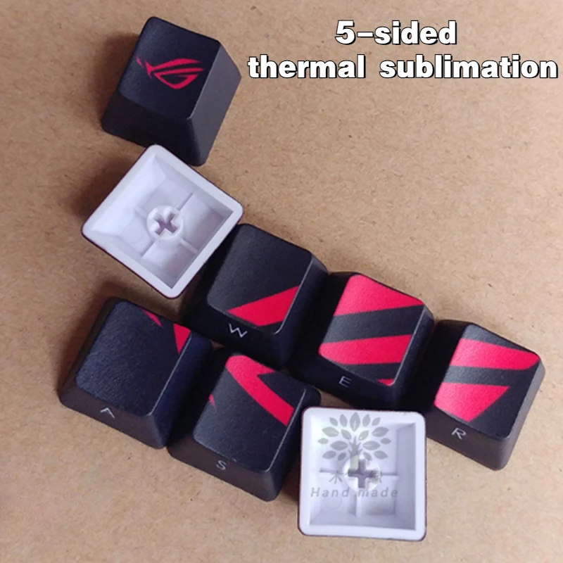 MiFuny ROG Sublimation Keycap Set PBT Keyboard Cap 8pcs OEM Profile ESC QWERASD Key Cap for Mechanical Keyboard with Key Puller