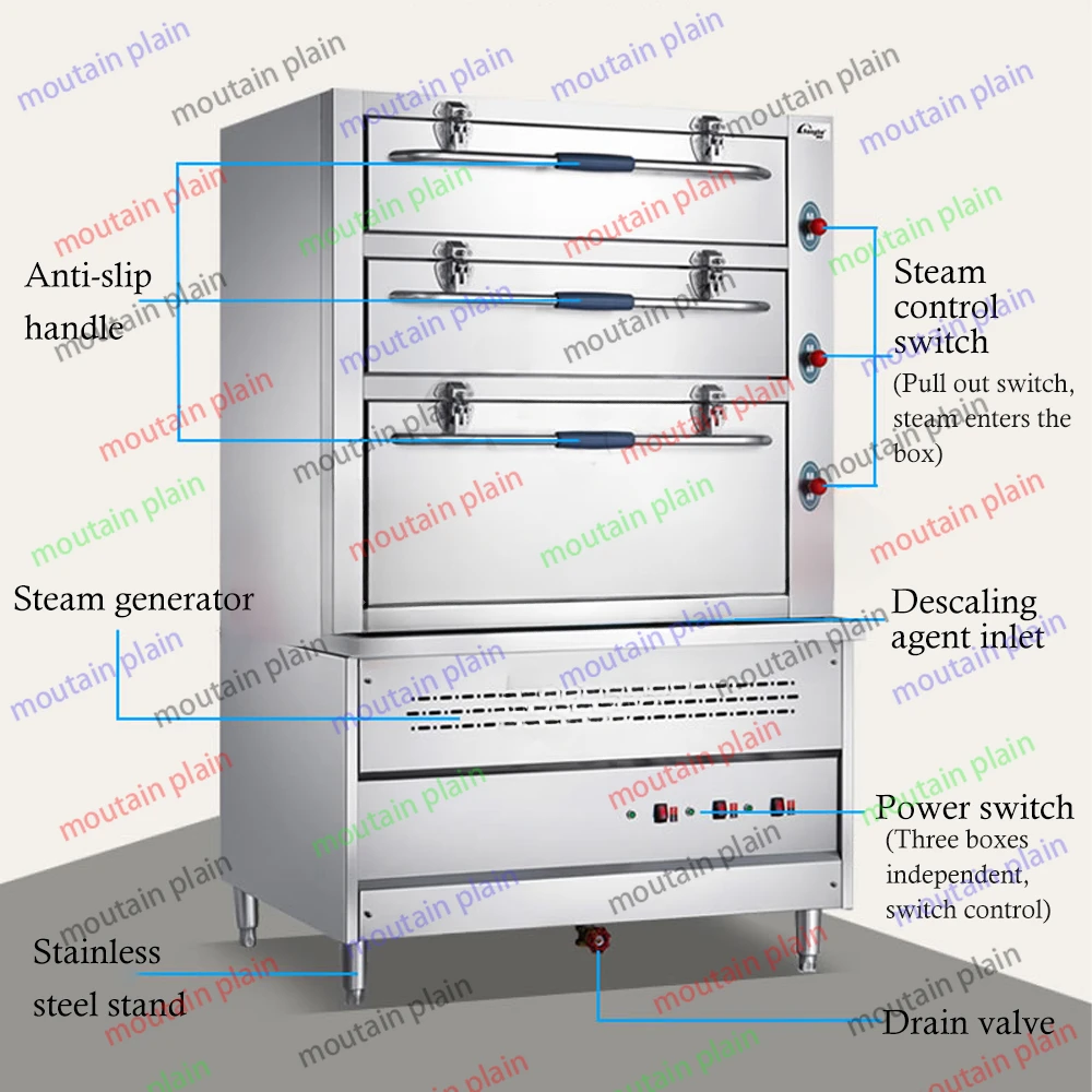 Food Steamers Electric Portable Food Rice Steamer Cabinet 380/220V Seafood Rice Cooker Cabinet Commercial Gas Electric