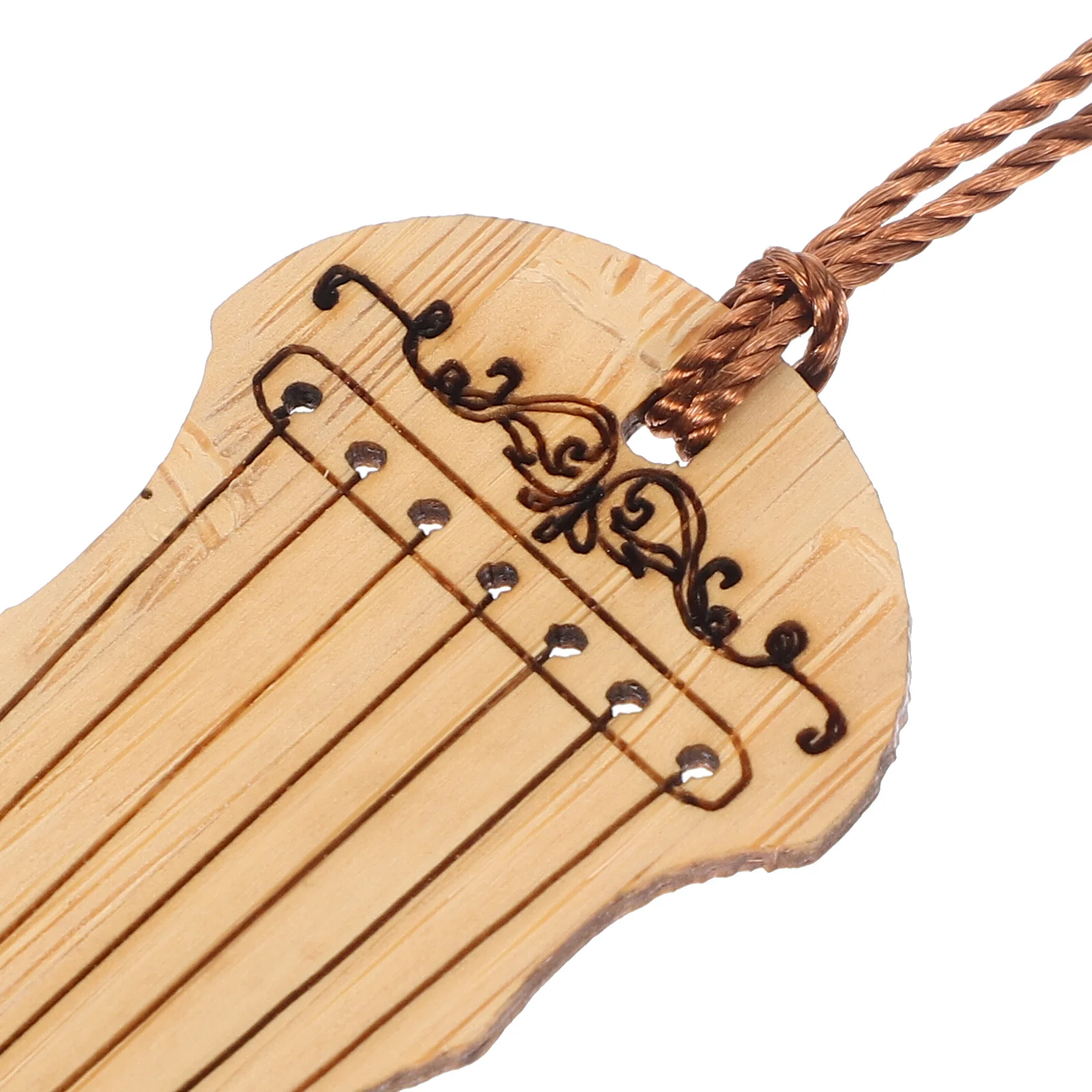 4 Stück Bambus-Lesezeichen im Guqin-Design, leichte Lesezeichen mit Quasten-Anhänger zum Lesen, Lernen, Zuhause, Büro, Schule