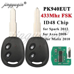 jingyuqin 433Nhz FSK ID48 Chip Zdalny kluczyk samochodowy do Chevrolet Aveo Daewoo Spark Matiz 2 przyciski Pilot zdalnego sterowania RK940EUT