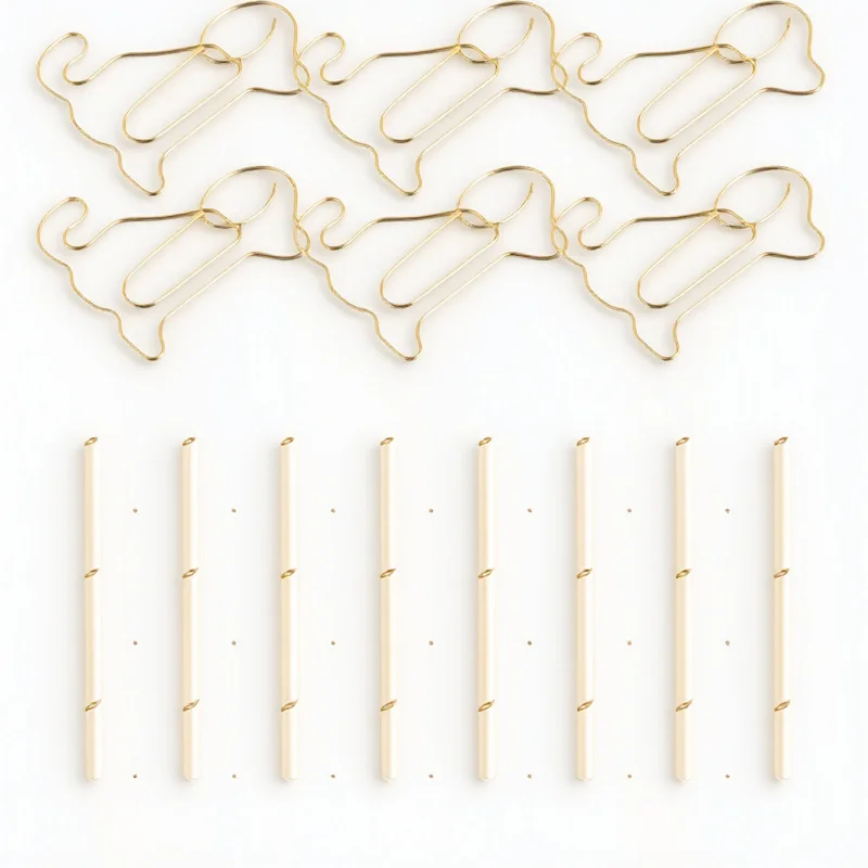 

50Pcs Metal Paper Clips Creative Sitting Dog Bookmarks Small Document Clamps for Calendar Notebook File Organization Office