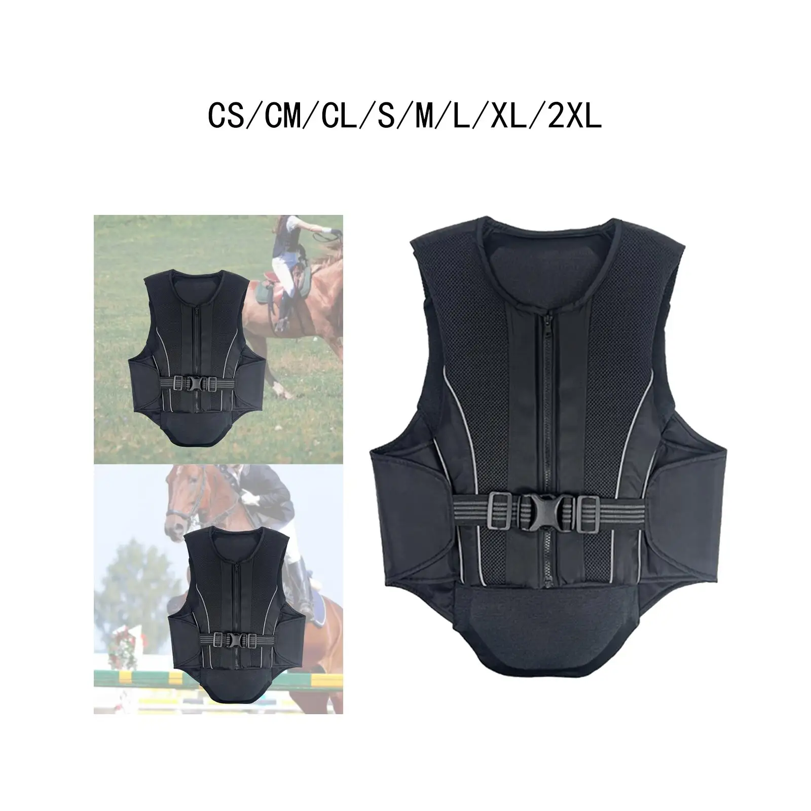 Equestrian Vest Zipper Closure Breathable Lightweight Professional Equestrian Equipment Comfortable Horse Riding Vest for Kids