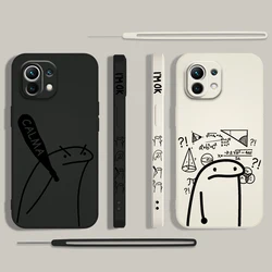 Funny Stickman Art Phone Case For Xiaomi 14 13 12 11 10 T Pro Ultra Lite 5G Liquid Left Rope 5G Soft Cover