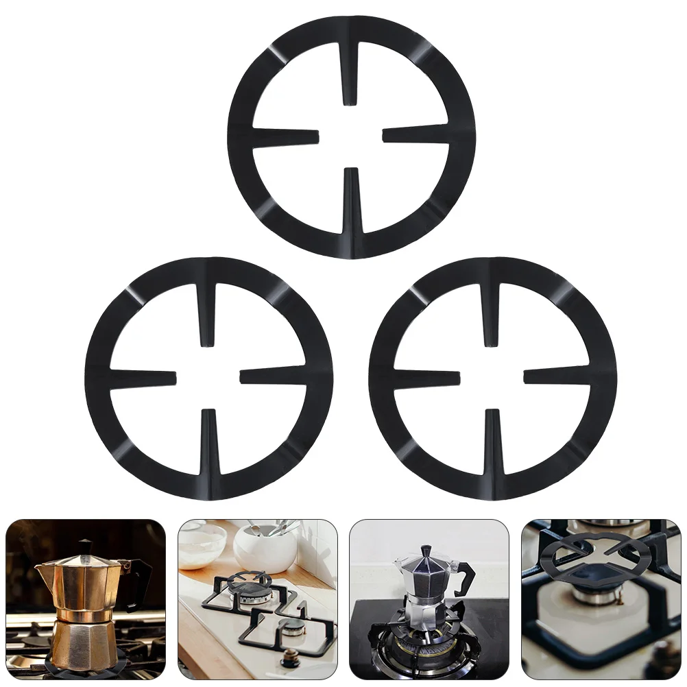 3 Pcs Gas Stove Grates Coffee Pot Holder Range Stand Burner Stainless Steel Wok