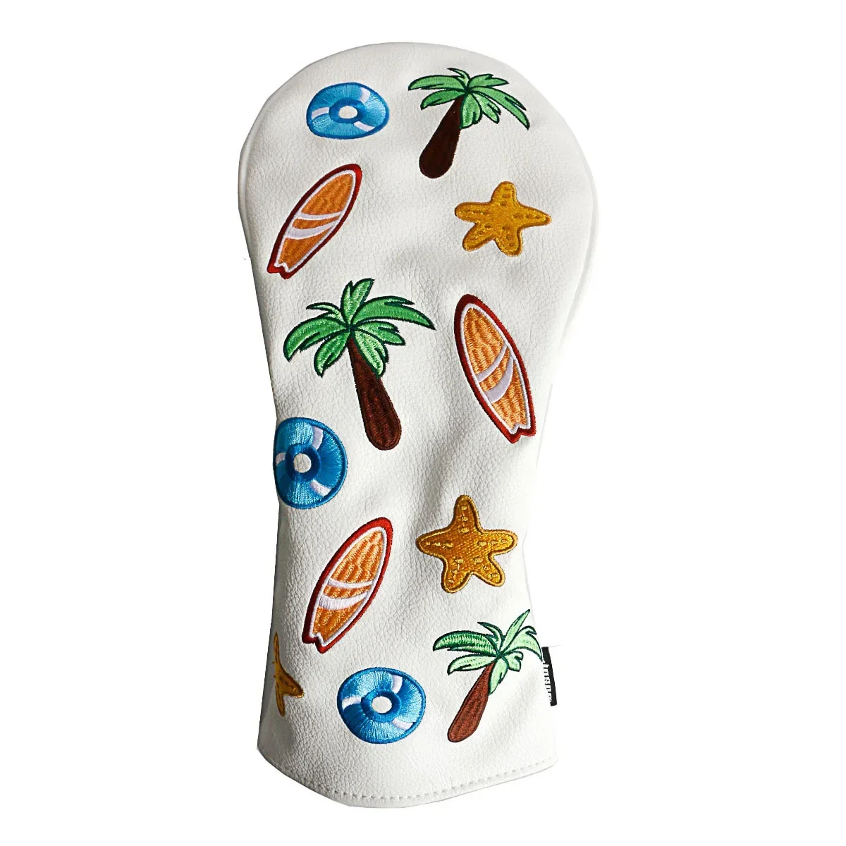 Coconut Tree Pattern Golf Tees Golf Club Head Covers Portable Pu Leather Golf Putter Headcovers Fits For Driver,Fairway Wood,UT