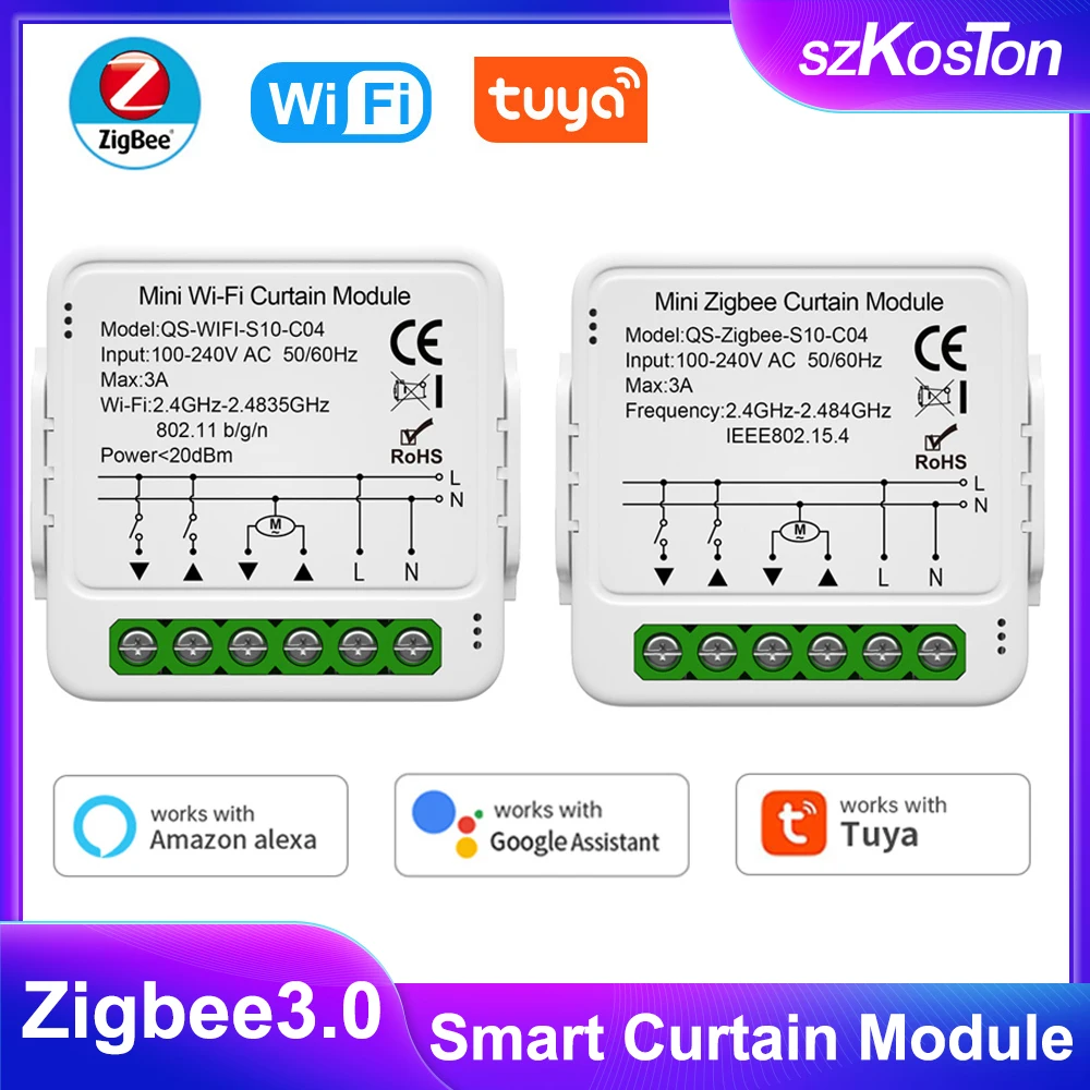 Tuya ม่านบังตา WiFi อัจฉริยะ, โมดูลม่านม่านบังตาสวิตช์ที่เชื่อมต่อ MOTOR listrik โรลเลอร์ชัตเตอร์ใช้ได้กับ Alexa Google Home