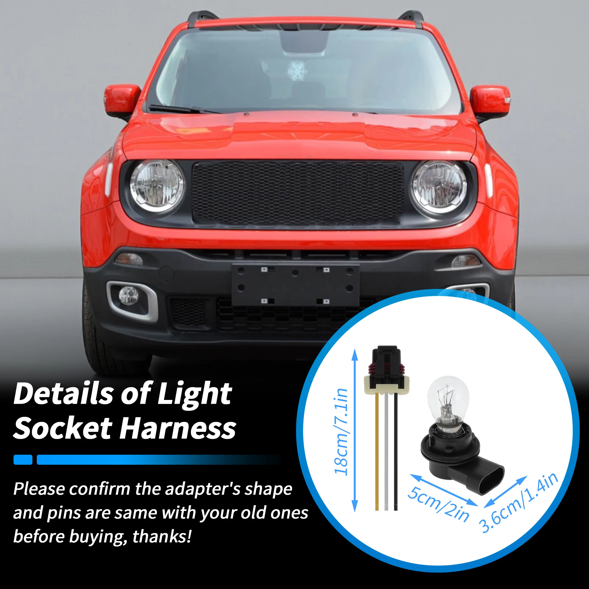 UXCELL DRL Daytime Running Lamp Turn Signal Light Bulb for for Jeep Renegade 2014-2020