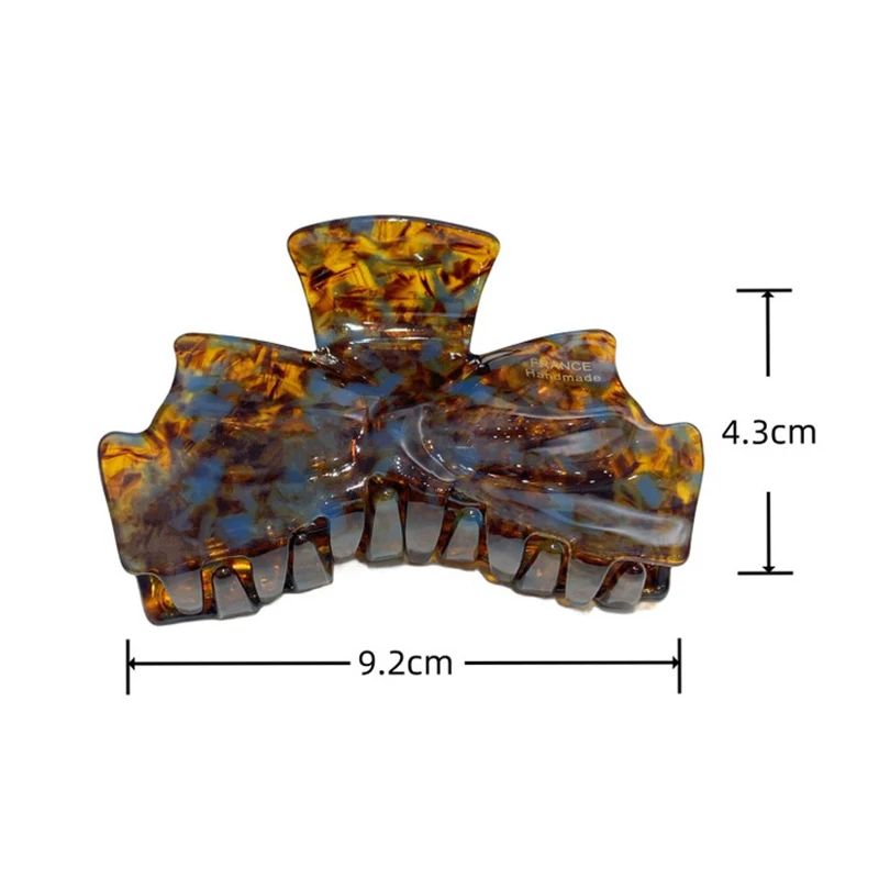 여성용 고급 감각 활 헤어 크랩, 아세테이트 헤어 클로, 우아한 나비 매듭 상어 클립, 패션 헤어 액세서리 선물