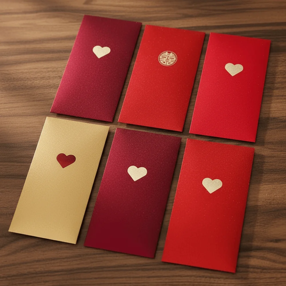 6pcs New New Year Red Envelopes Love Patterns Three Colors Cash Gift Envelopes Exquisite 17*9cm Red Packets Valentine's Day