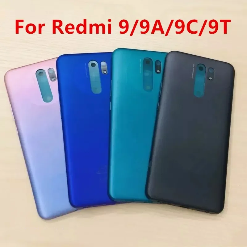 

Redmi9T Housing For Xiaomi Redmi 9 9A 9C 9T Plastic Battery Back Cover Repair Replace Door Phone Rear Case + Side Buttons