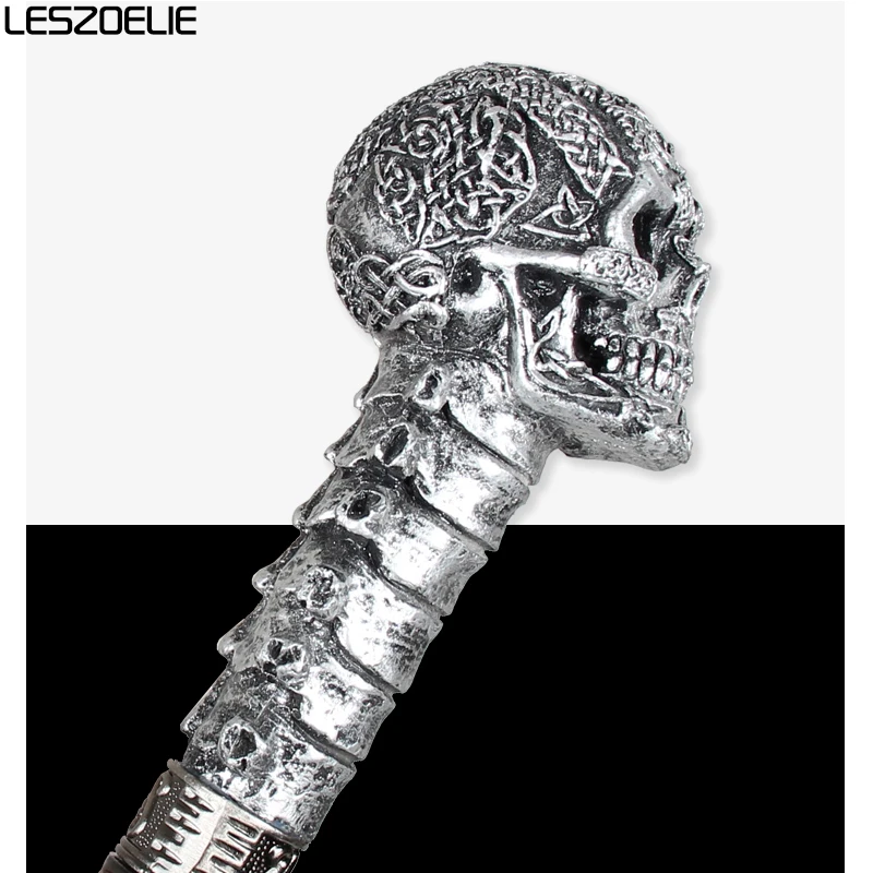 Bastón de cabeza de calavera de resina para hombre y mujer, bastón decorativo de moda, bastones de Metal Vintage, bastón de lujo para caminar
