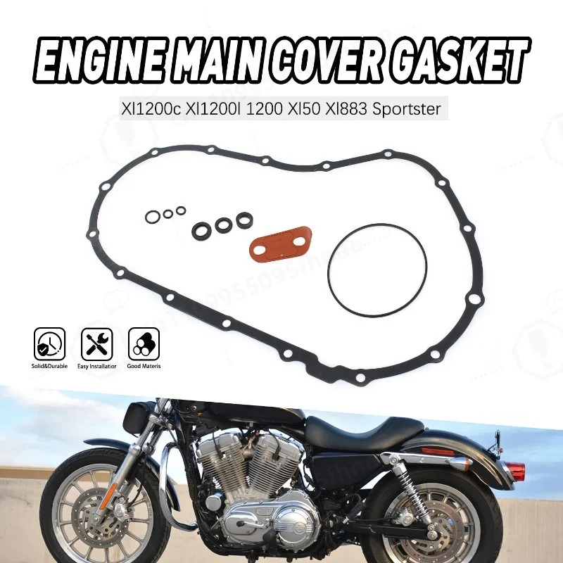 Engine Cover Gasket For XL1200C XL50 XL883  Custom Roadster JGI-34955-04-K Accessories Moto