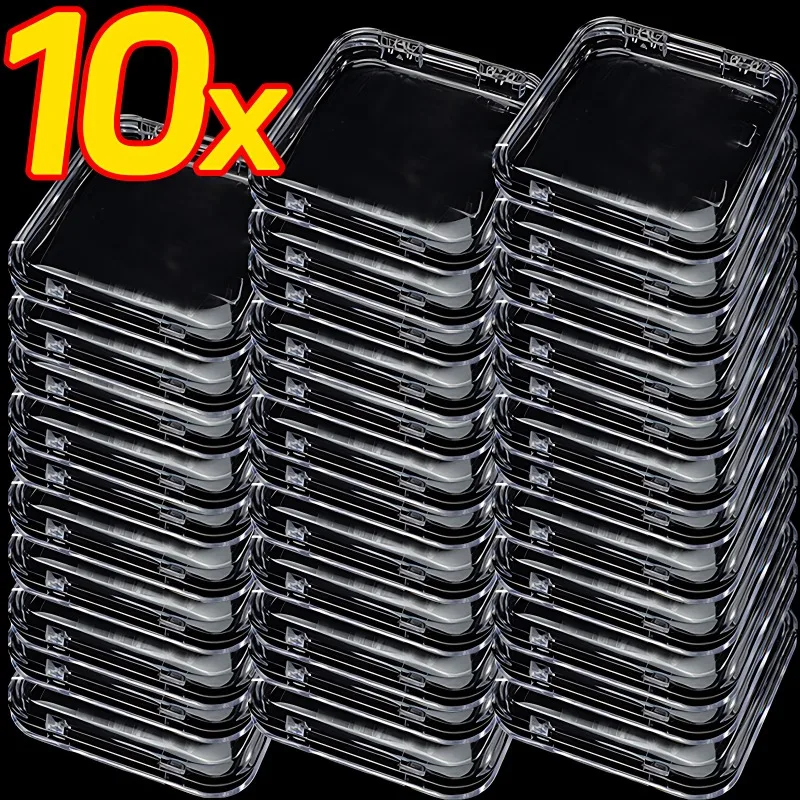 10/1pcs สแควร์กล่องเก็บกล่องเครื่องประดับพร้อมฝาปิดบานพับสําหรับต่างหูแหวนกันฝุ่นบรรจุภัณฑ์กรณี Organizer