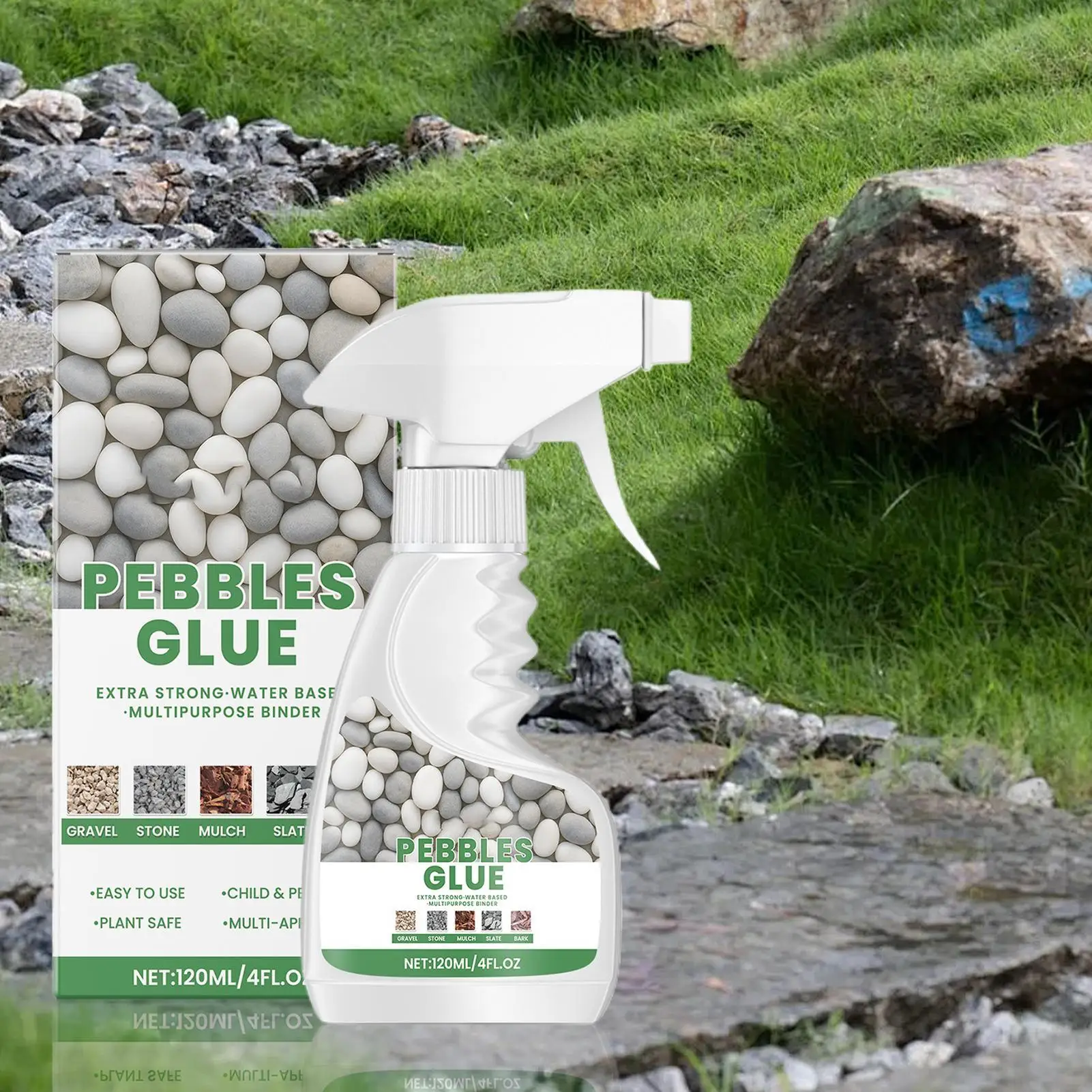 120ml Mulch Rock Adhesive Gravel Glue Landscape Rock Glue Strong Binder Adhesive Outdoor Yard Patio Stone Landscape Adhesive