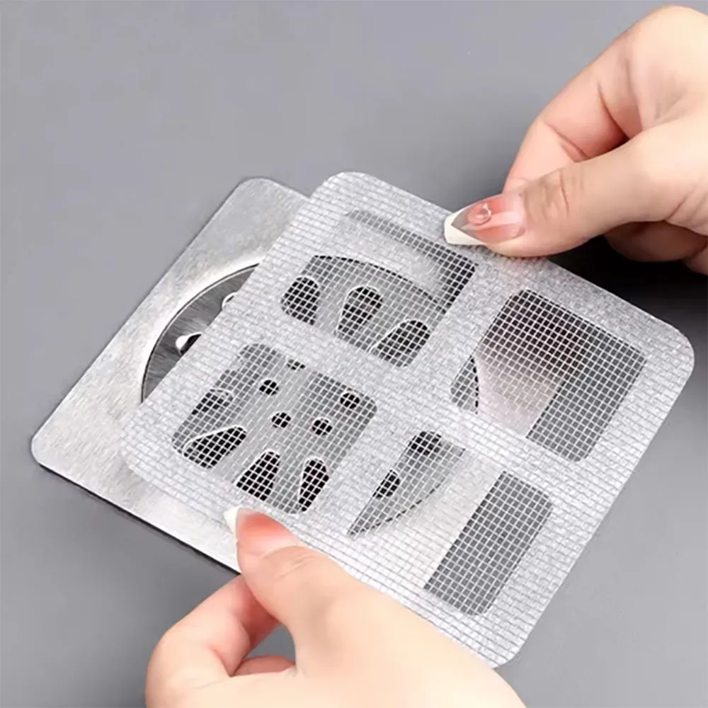 Bathroom Drain Hair Catcher Shower Mesh Shower Drain Covers Floor Sink Strainer Filter Mesh Stickers Bathroom Accessories