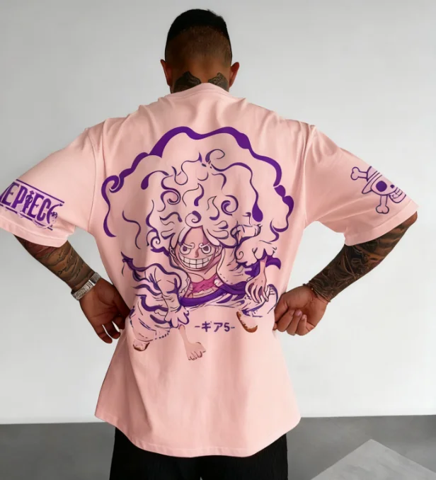 2025 otoño nuevo Luffy Gear 5 Nika Anime Anime impreso hombres y mujeres Casual Top clásico Interior Y2K ropa