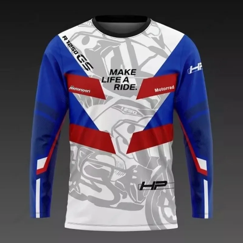 

2025 BMW R1250 GS Motorcycle Racing Adventure Cycling Sports Travel Long T-shirt