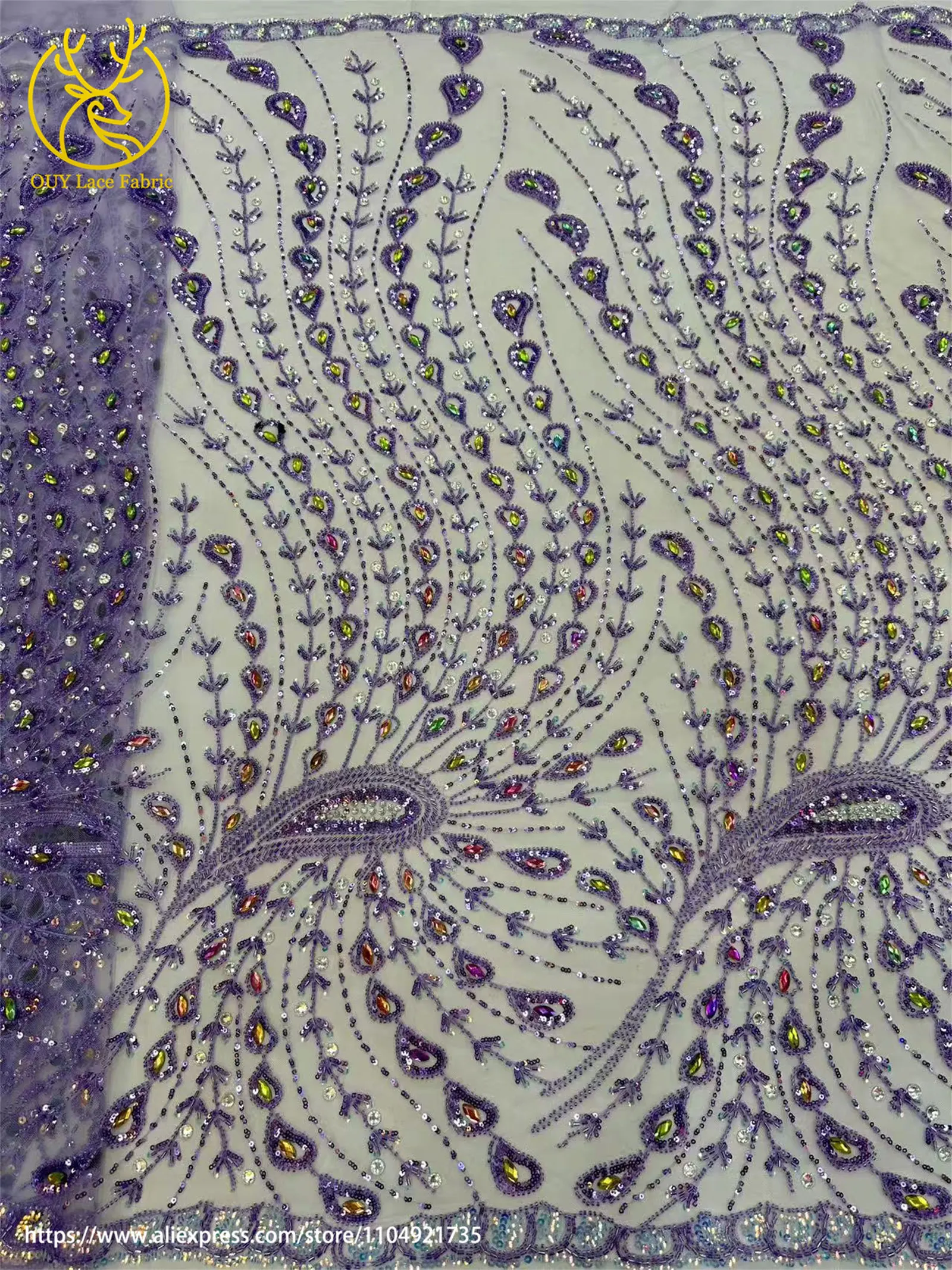 Teakrot Eleganter Afrikanischer Luxus-Spitzenstoff 2026 Luxuriöser Nigerianischer Französischer Perlen-Pailletten-Spitzenstoff für Hochzeitskleider – Detail 10