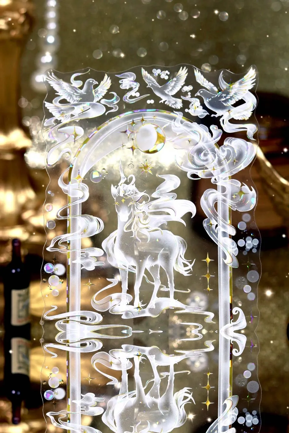 

3.25 Washi Pet Tape 1 Loop Around Cloud Xiao 1.45m Shiny Light, White Semi-transparent Mythical Beast Mount Animal Menu Journali