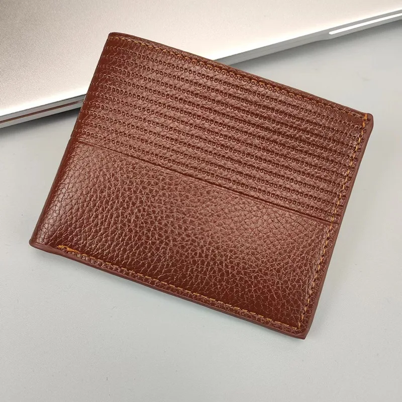 PU Leather Slim Short Wallets for Men Card Holders Ultra-thin Money Clips Luxury Designer Mini Men Wallet Driving License Holder