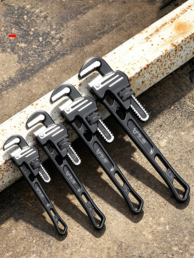 Heavy Duty Adjustable Pipe Wrench Forged Steel Straight Spanner Universal Plumbing Tool For Home Motorcycle Repair Maintenance
