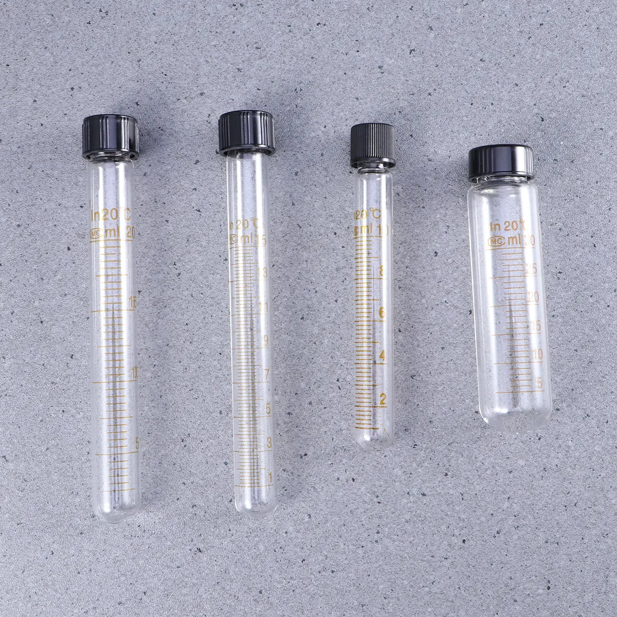 8Pcs Clear Glass Test Tubes Heat Resistant Silicone Screw Caps Graduated for Measuring Liquid Samples Storage Glass Test Tube