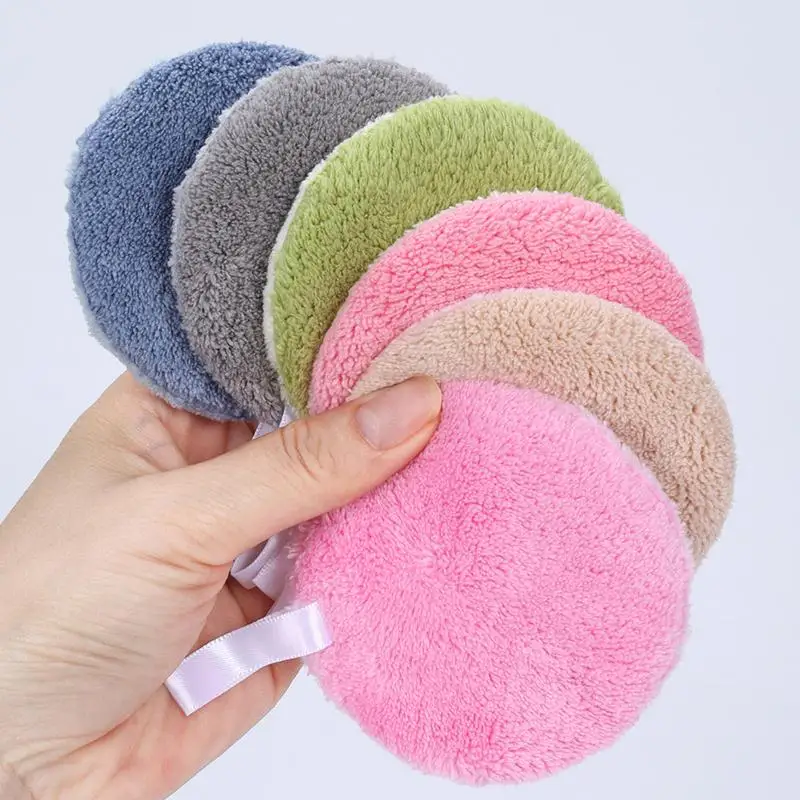 【B】1Pcs Machine Washable 8cm Round/Heart Absorbent Face Wash Pads Reusable Makeup Remover Tool Suitable For All Skin Types view 5