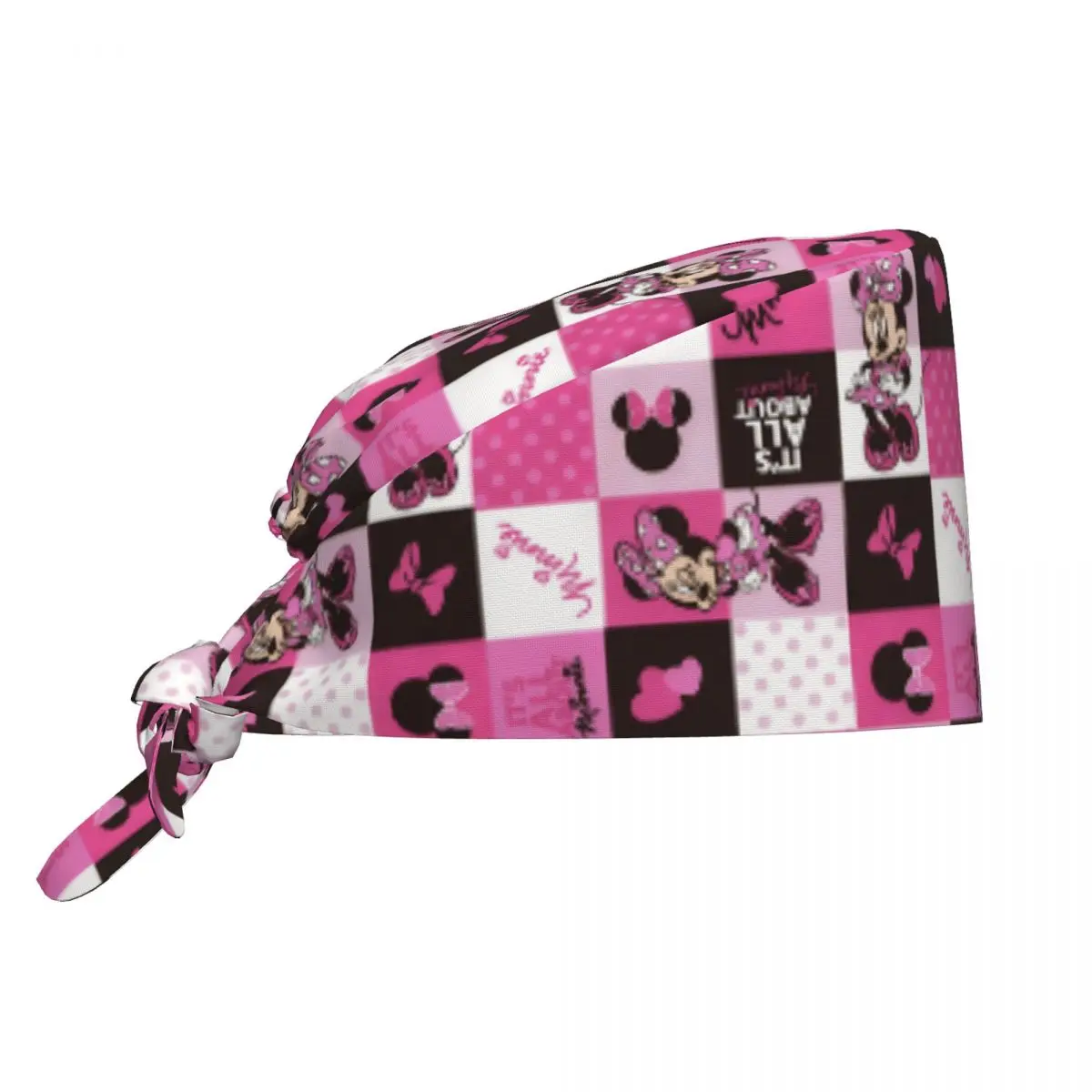 หมวกพยาบาลลายมินนี่เมาส์ น่ารัก สีชมพู สำหรับงานสปา ร้านขายสัตว์เลี้ยง ทันตกรรม สัตวแพทย์ พยาบาล หมวกทำงาน หมวกสครับ
