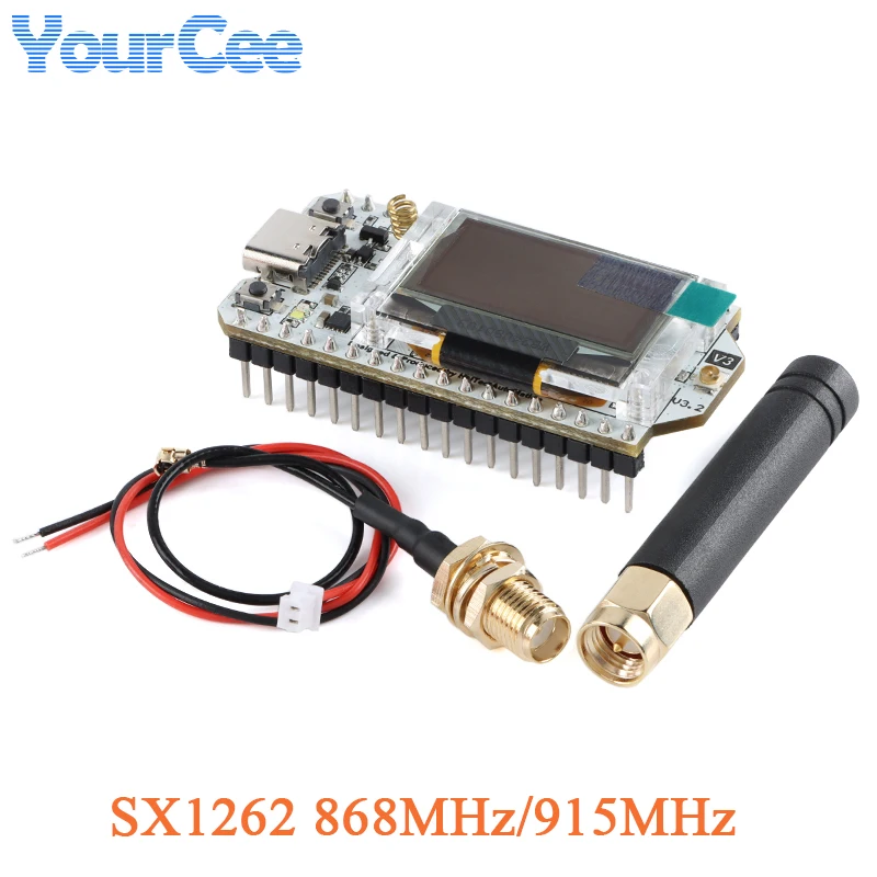 SX1262 868MHz/915MHz LoRa ESP32 Oled Wifi módulo inalámbrico IOT con antena para KIT electrónico Arduino