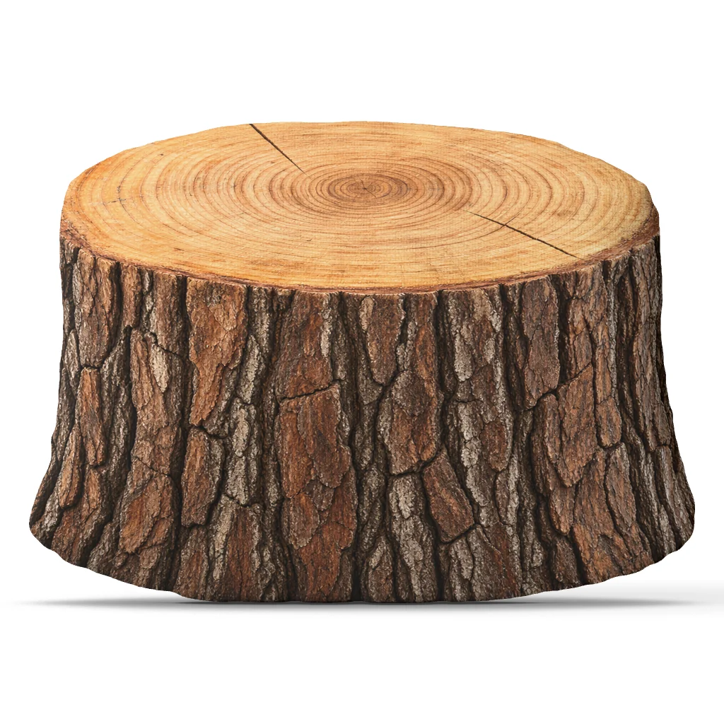 Tree Stump Plush Pillow Rustic Wood Log Cushion Shaped Throw Pillow Forest Nature Home Decor Sofa Accent Gift Living Room