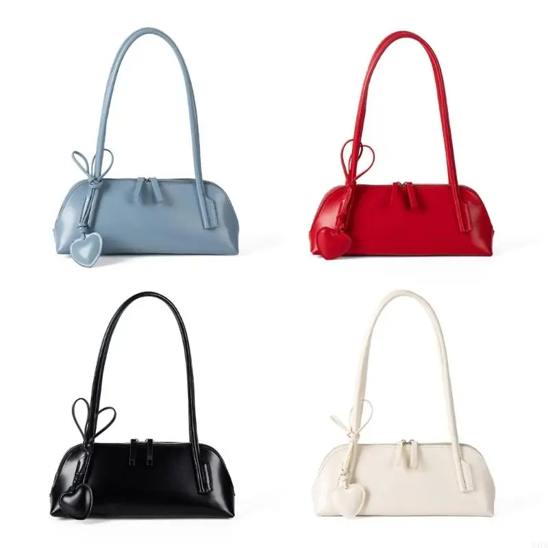 

Elegant Heart Decors Underarm Bag PU Leather Spacious Shoulder Bag Daily Use 547A