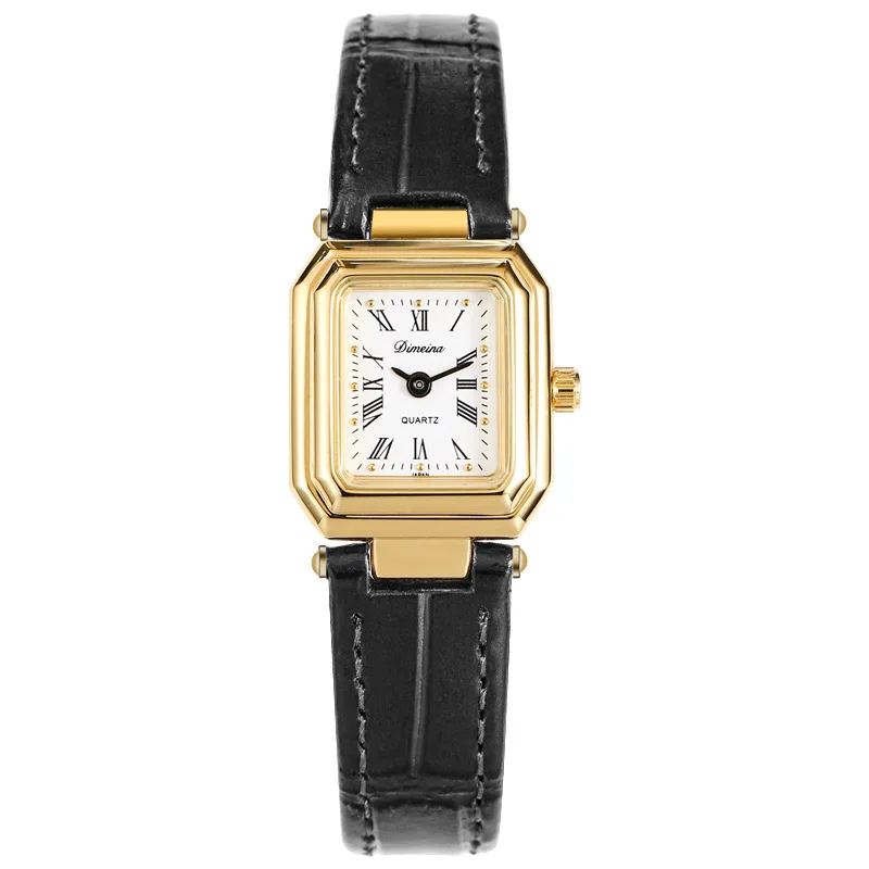 

Women Quartz Watch Vintage Gold Sliver Square Diamond Orologio Reloj Mujer Roman Numerals Clock Ladies New Designer Wristwatch