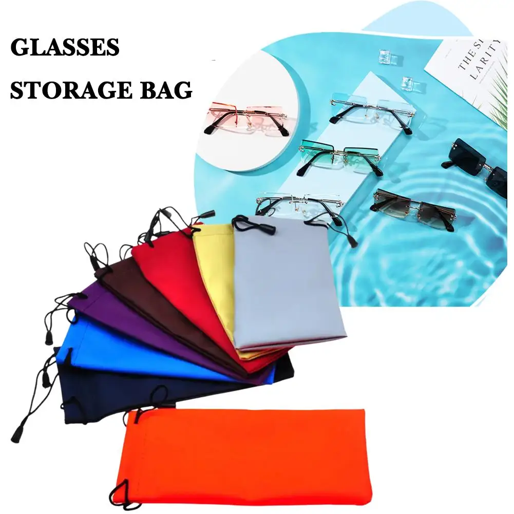 Glasses Soft Cloth Bags Sunglasses Bags Solid Color Eyewear Myopia Accessories Glasses Bags Case Pouch Drawstring Customize A9D3