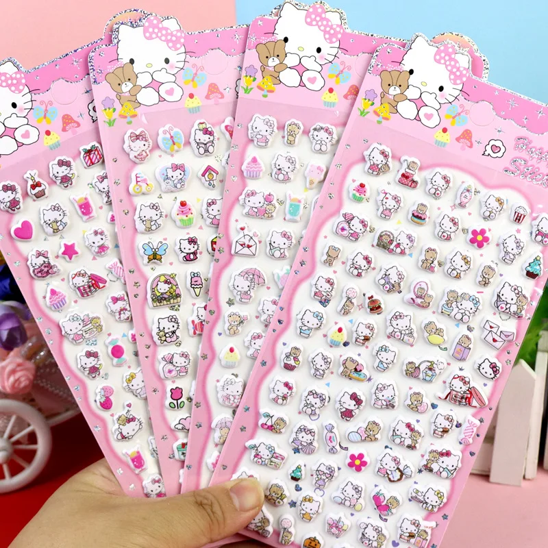 1Pc Sanrio Hello Kitty Kuromi 3D Bubble Stickers Melody Cinnamoroll Mobile Phone Case Notebook Cup Suitcase Guitar Toy Sticker