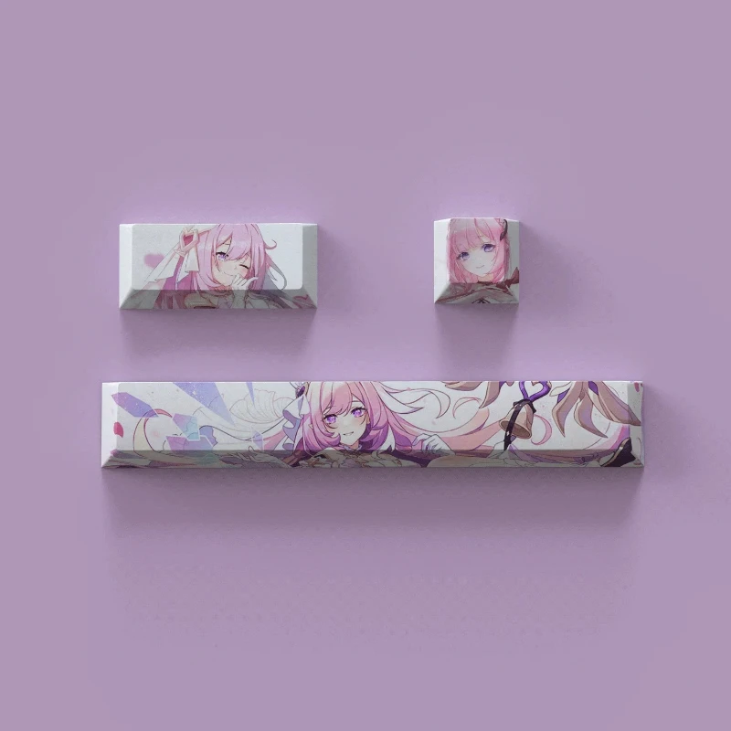 Game Honkai Impact 3 Elysia 131 Keycaps PBT Keycaps ESC Enter Key Space Key Mechanical Keyboard Customization Cosplay DIY Gifts