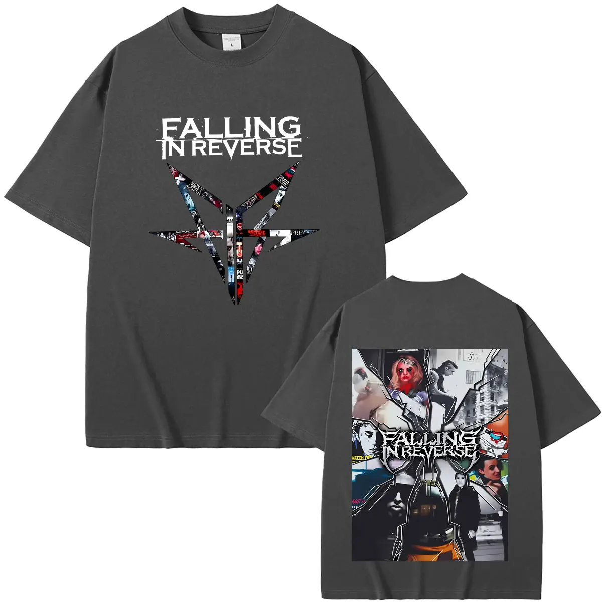 Rock Band Falling in Reverse Music Album Cover Graphic T Shirts Men Women Retro Gothic Punk T-shirt Unisex Soft Cotton Tshirt