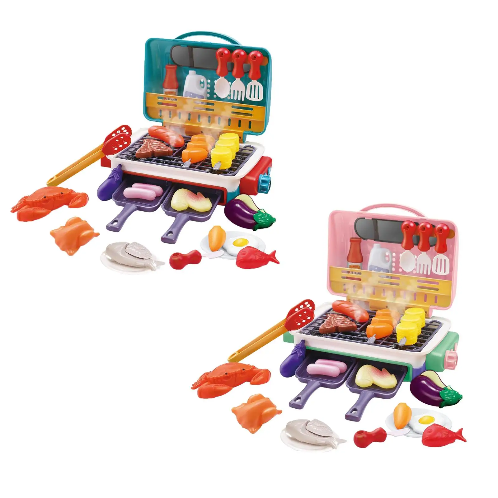 Crianças churrasqueira brinquedos realistas crianças cozinha playset para jogo favor presente